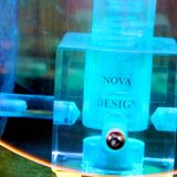 Angelo Mellia, Nova Model, Modern Lucite Table Lamp, Iridescence Colors, France