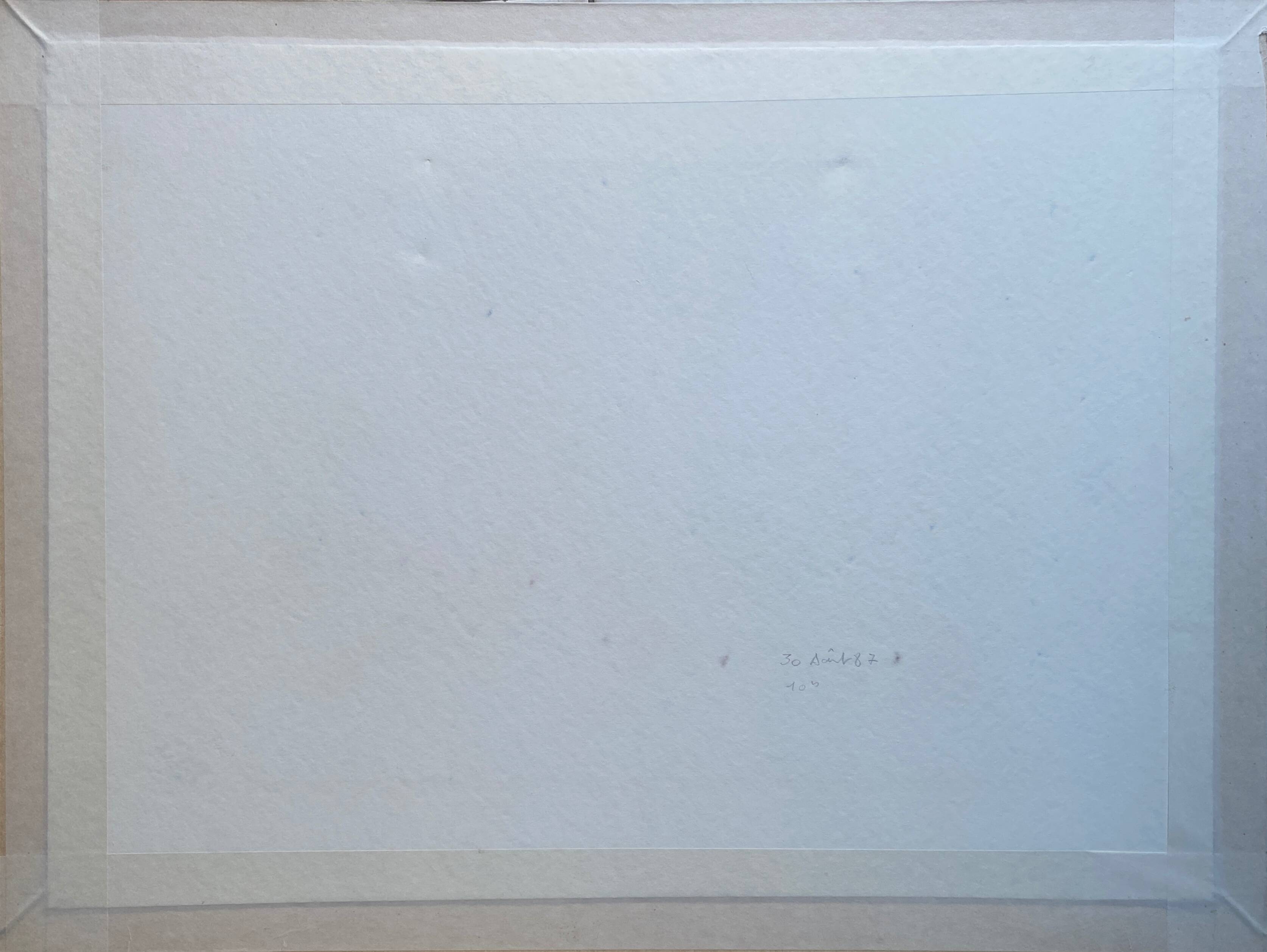 Watercolor painting signed Dornier (?) "Boats at the port of Vuaros" Spain