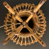 Rattan lamp in the shape of an ellipse Louis Sognot 1950