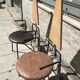 Paire de chaises originales cuir bois métal