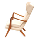 Danish design vintage armchair with cream upholstery from the 70s