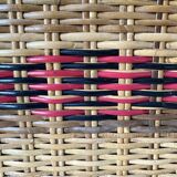 Low fishing box stool in rattan and skai