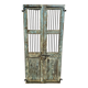 Ancienne porte de patio en teck birman et forge