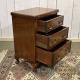 English walnut chest of drawers with drop-down top, 1950s work