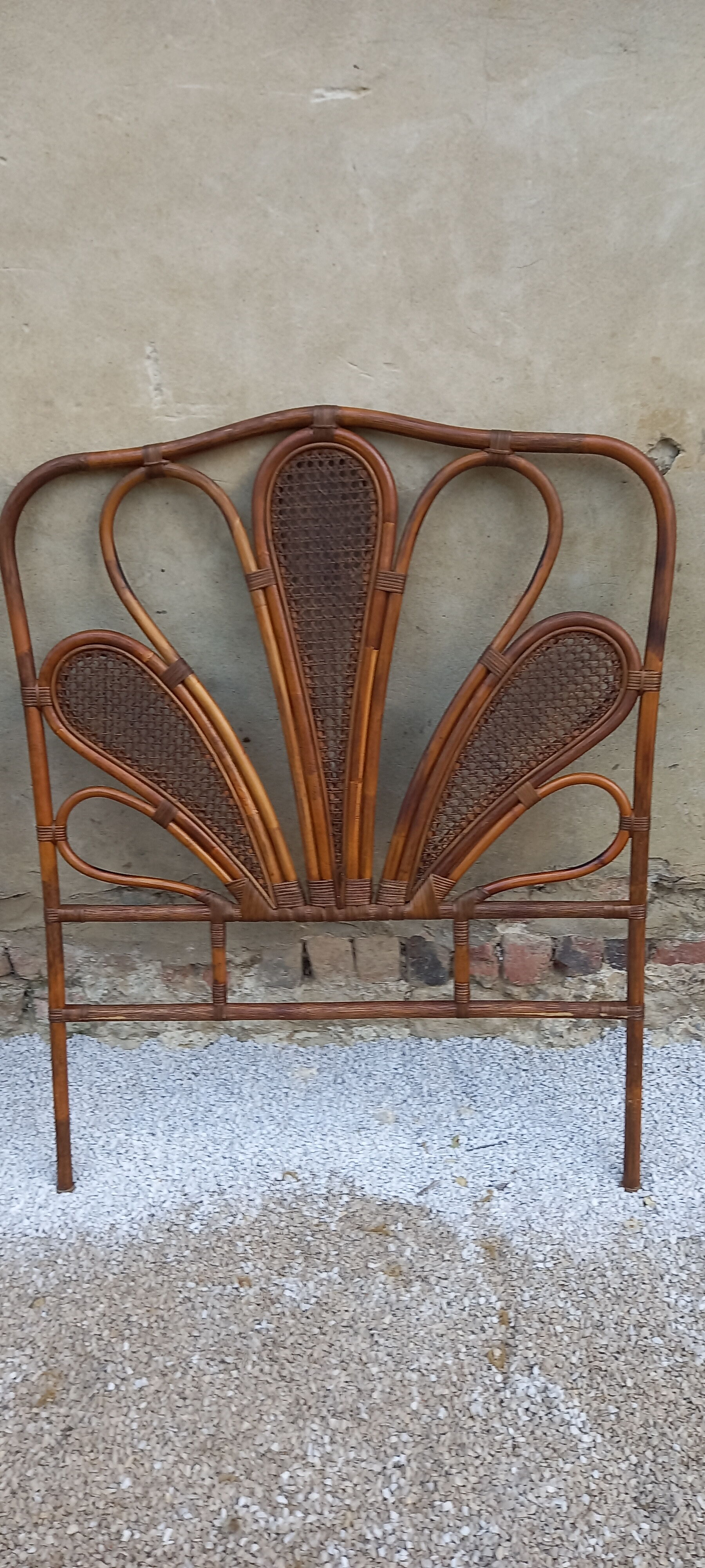 Pair of headboard 1 place in rattan and cannage