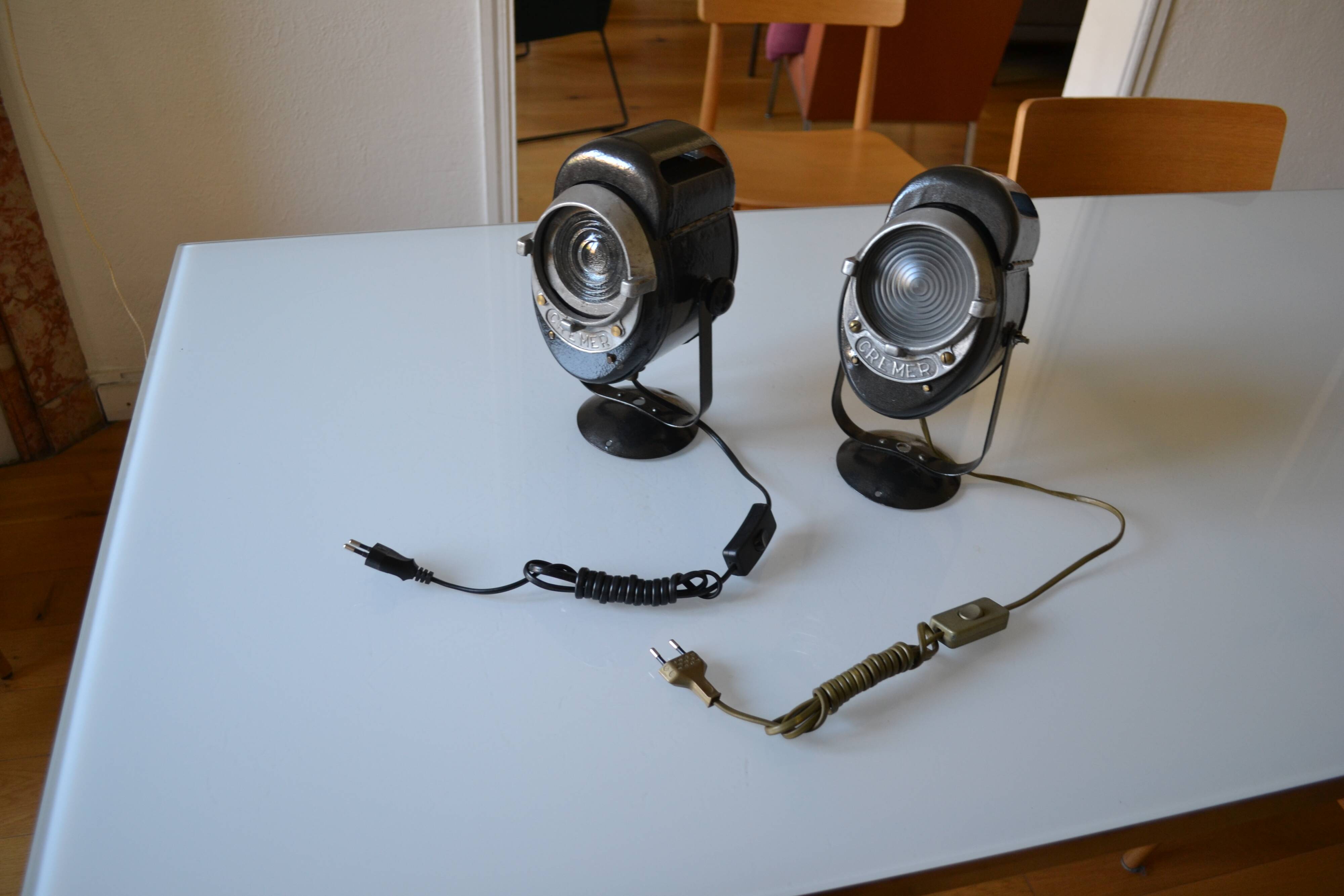 Pair of vintage Cremer cinema projectors.