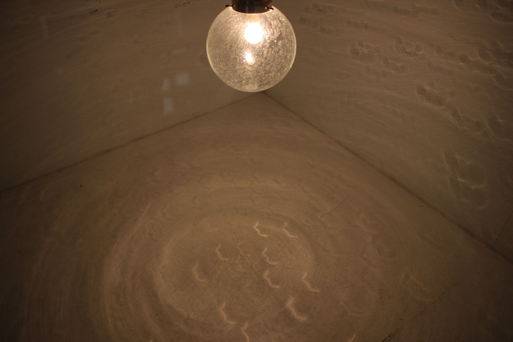 Mid-century big glass pendant from Valašské Meziříčí, 1970´s.