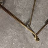Rolling coffee table in vintage gilded bronze
