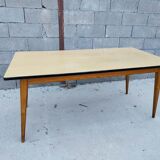 Large table with oak spindle top formica year 50