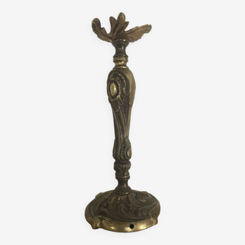 Old lamp basis in golden bronze with rocaille decor in louis xv style