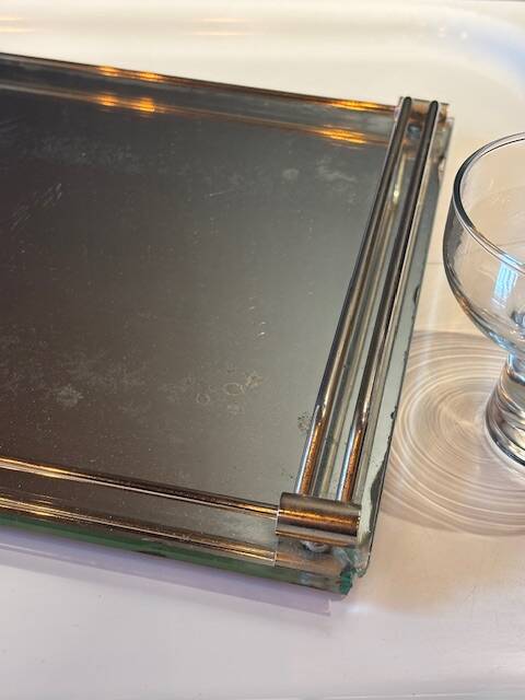 Plateau miroir vintage 1950