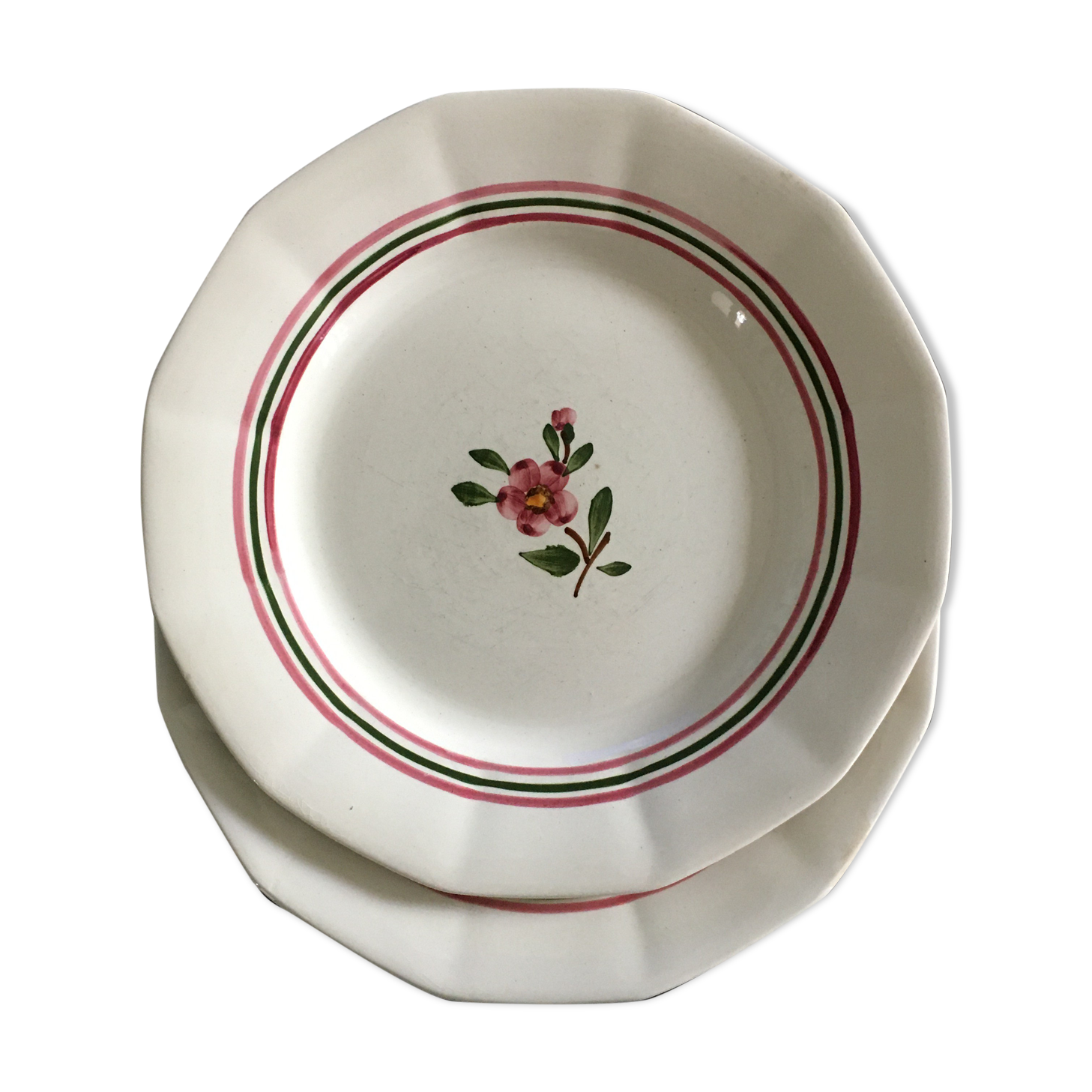 Pair of plates Sarreguemines décor Armelle