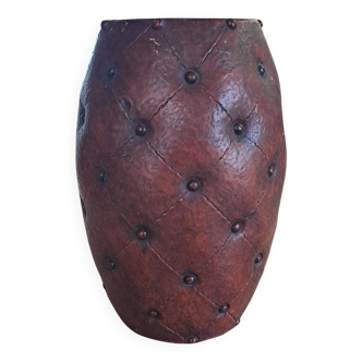 Vintage imitation leather vase