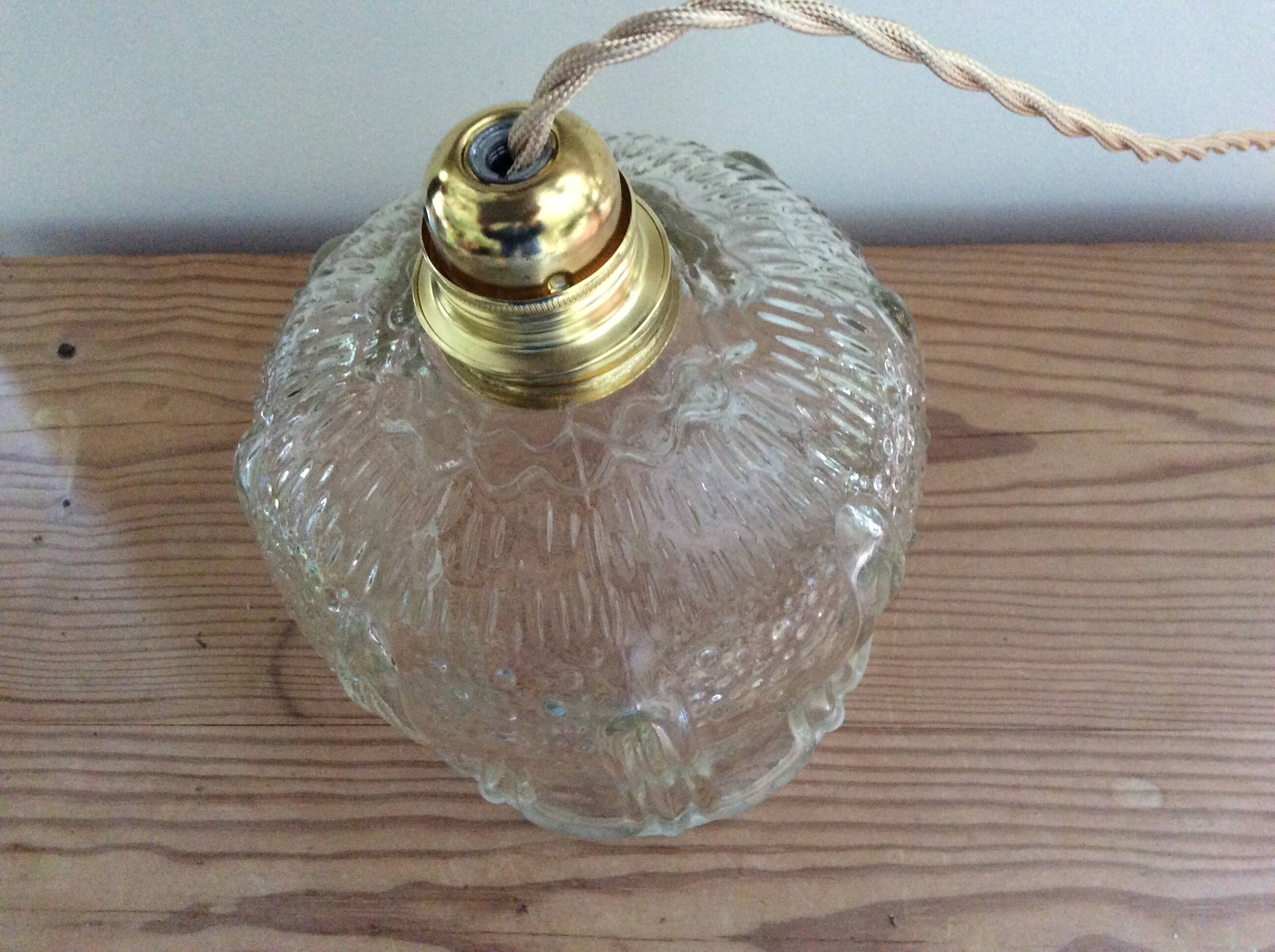 Glass globe pendant light