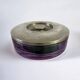 Sergio Asti purple Murano glass & inox vanity box for Arnolfo di Cambio, Italy 1970s