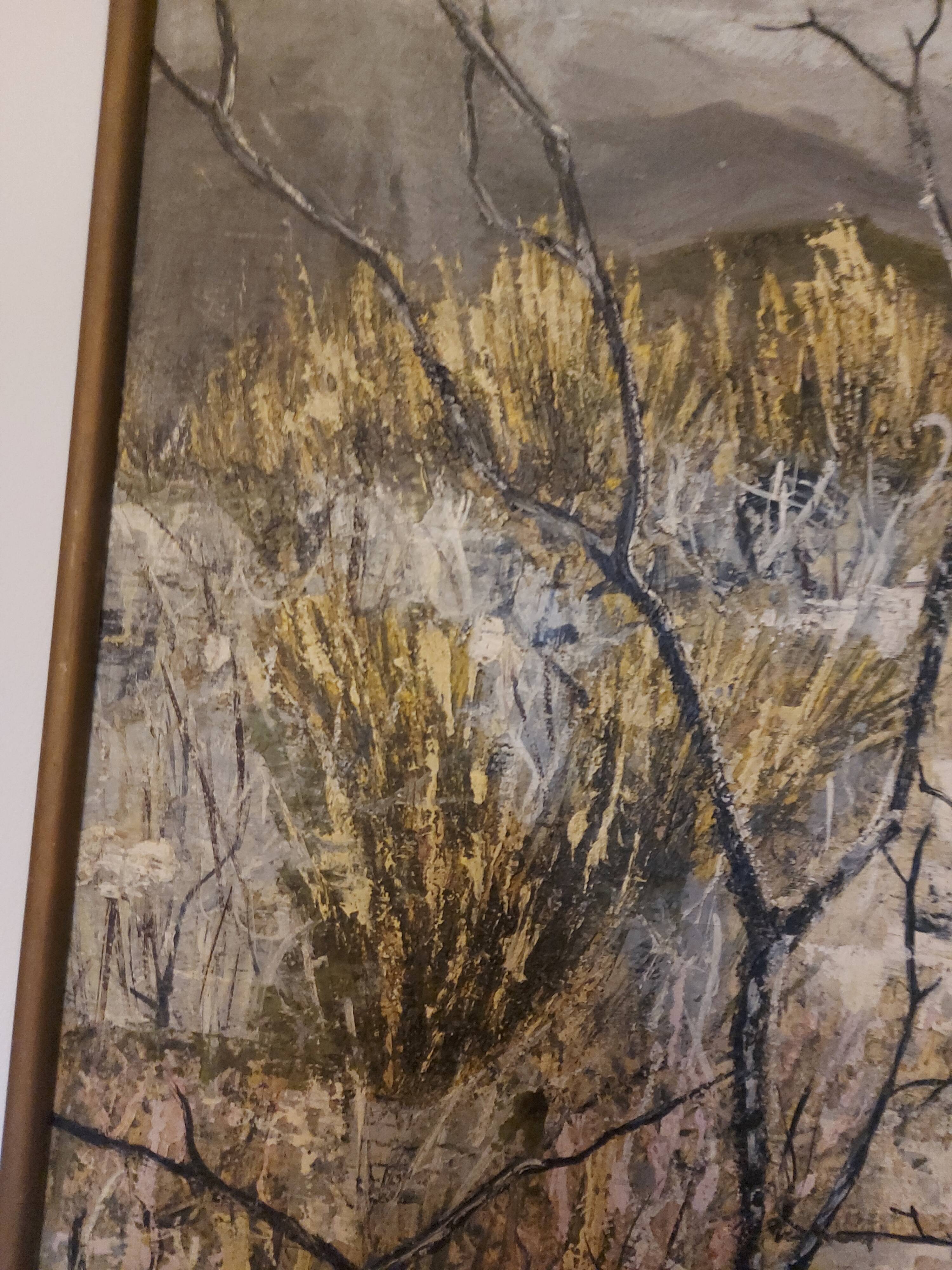 Oil painting on canvas, Claure Jallois, landscape cevenol ( 1959 )