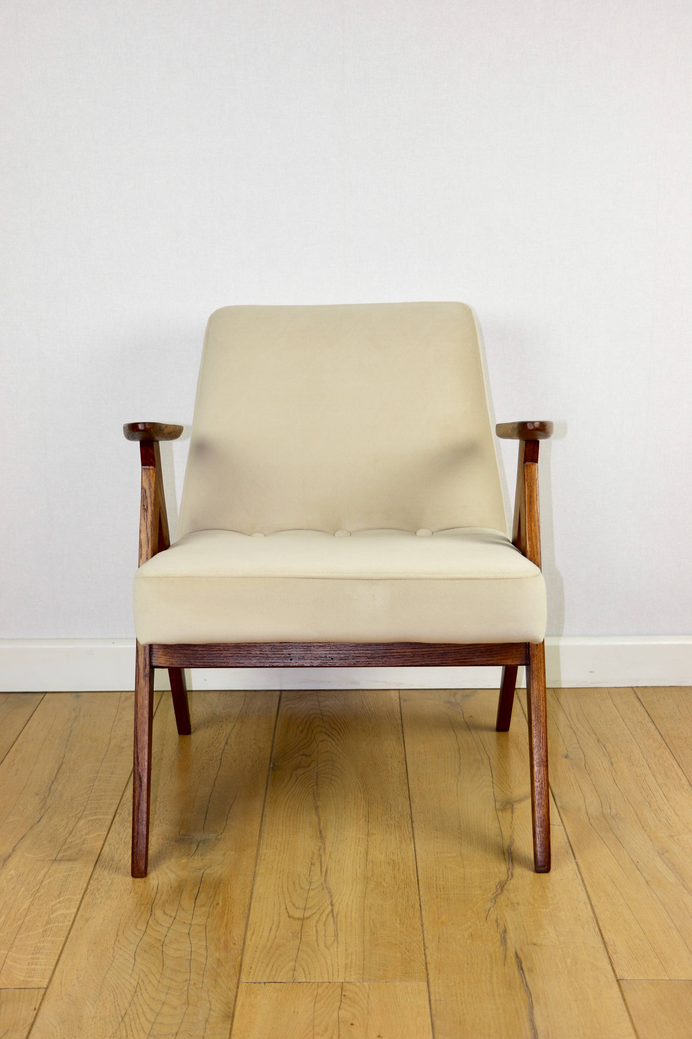 Chierowski 366 armchair, 1970s, beige, dark oak