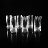 6x Christian Dior Crystal Longdrink Glasses - 1980s Art Deco Revival