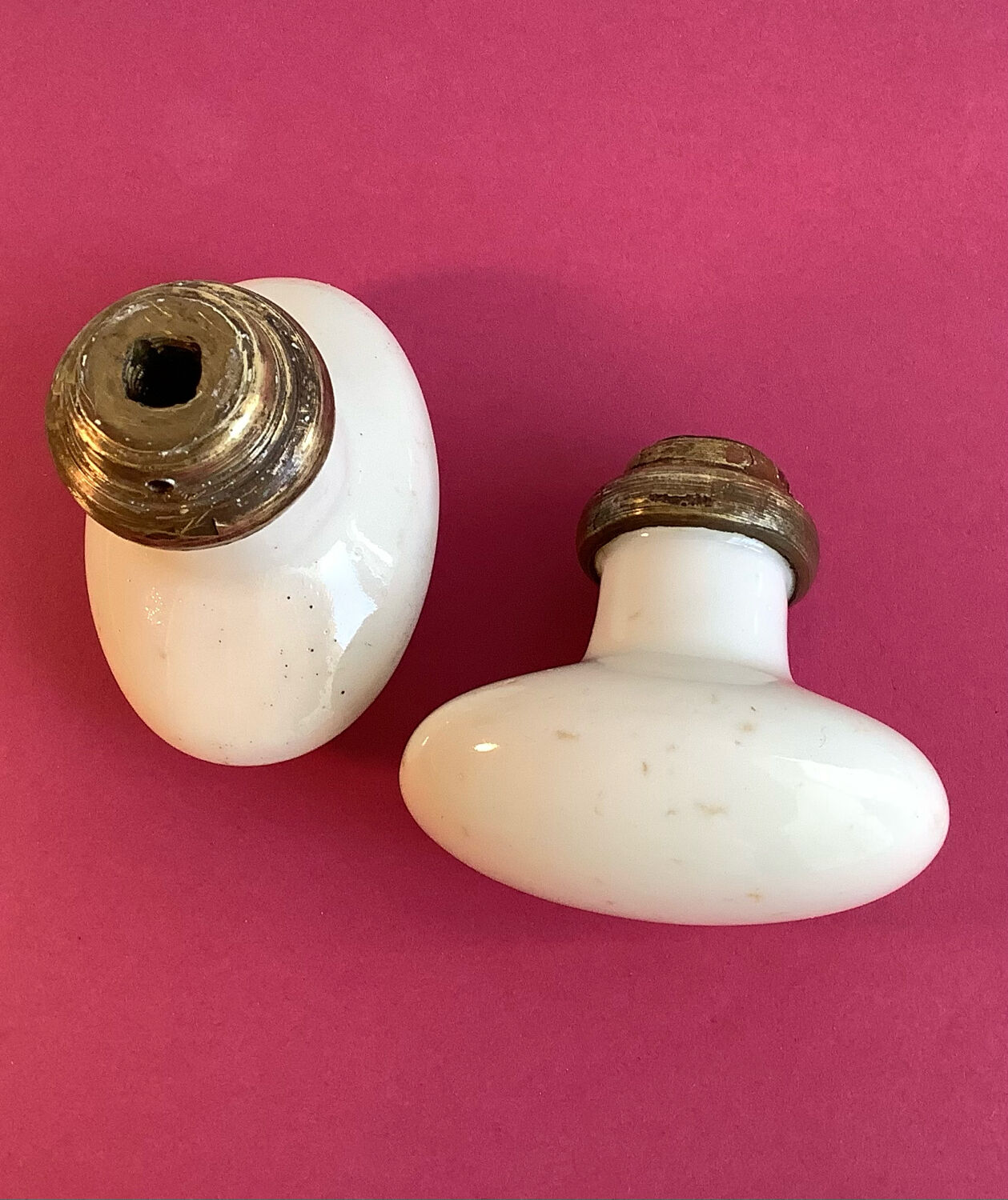 Vintage white porcelain door handles