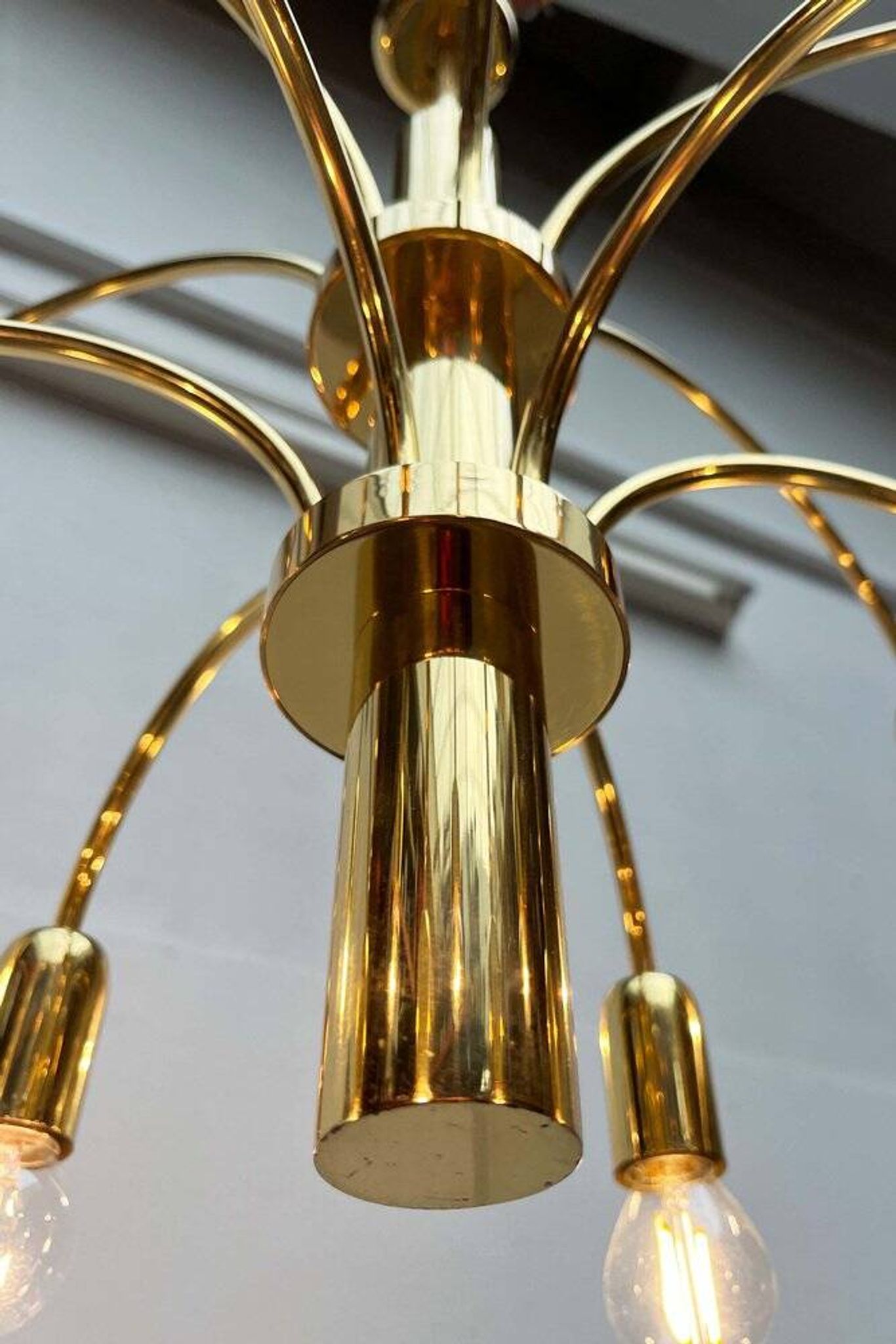 German vintage brass chandelier by Star Leuchten, 1970s.