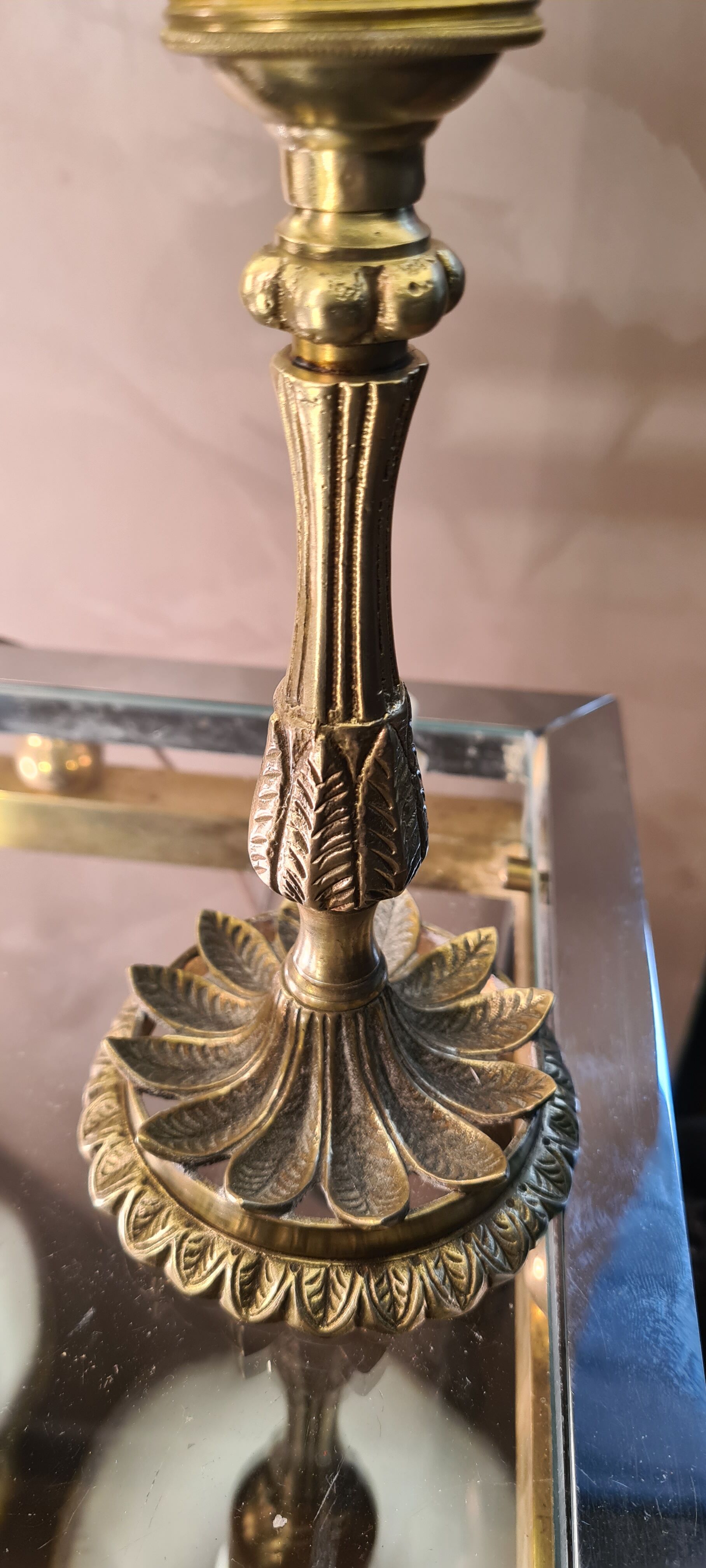 Bronze bedside lamps with gold lampshade and gold gallon 31x14