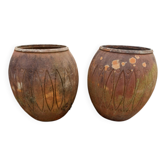 Paire de Vases en Fonte Art Déco de Charleville - Mézières