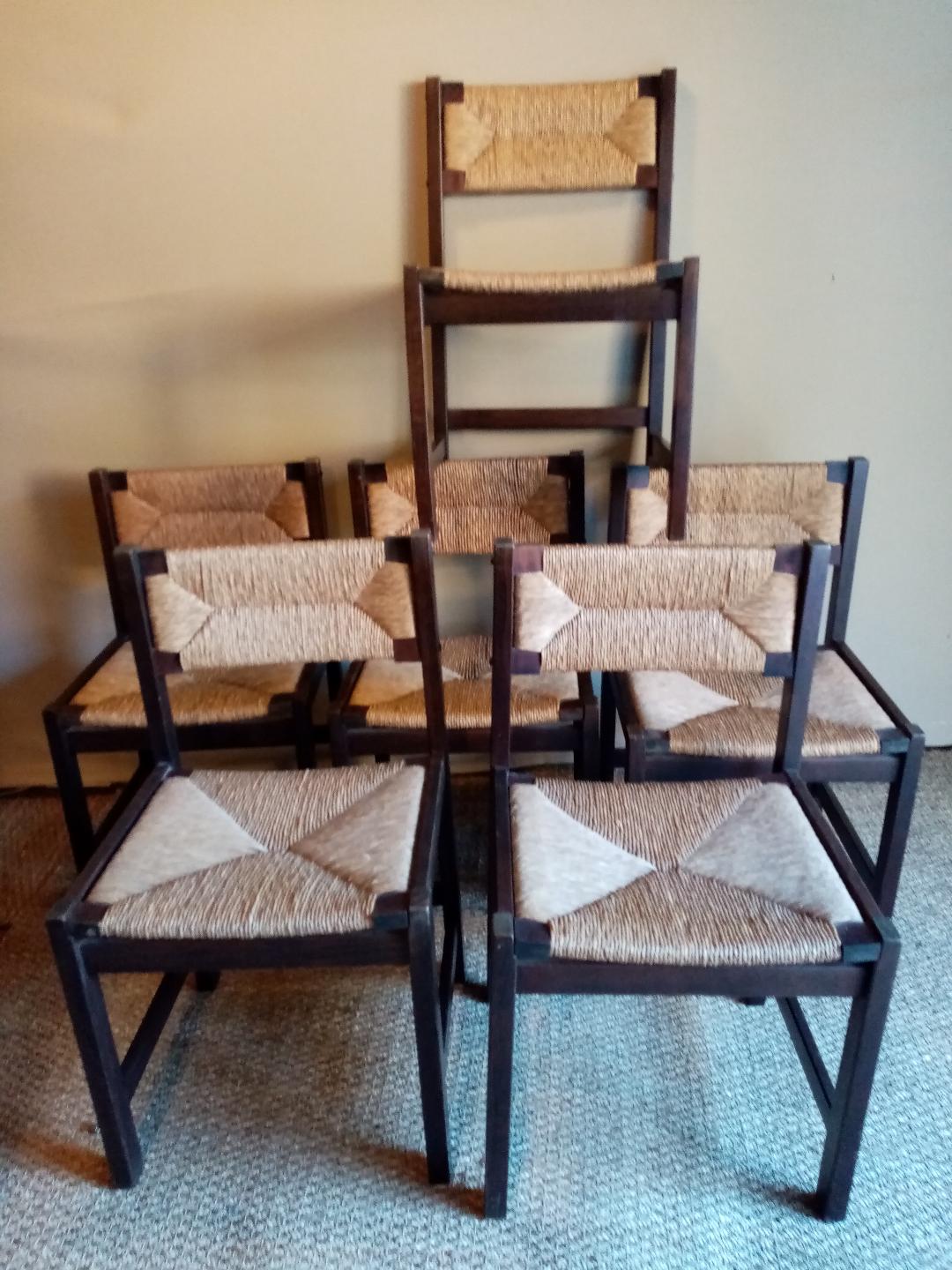 Six mulched dining chairs