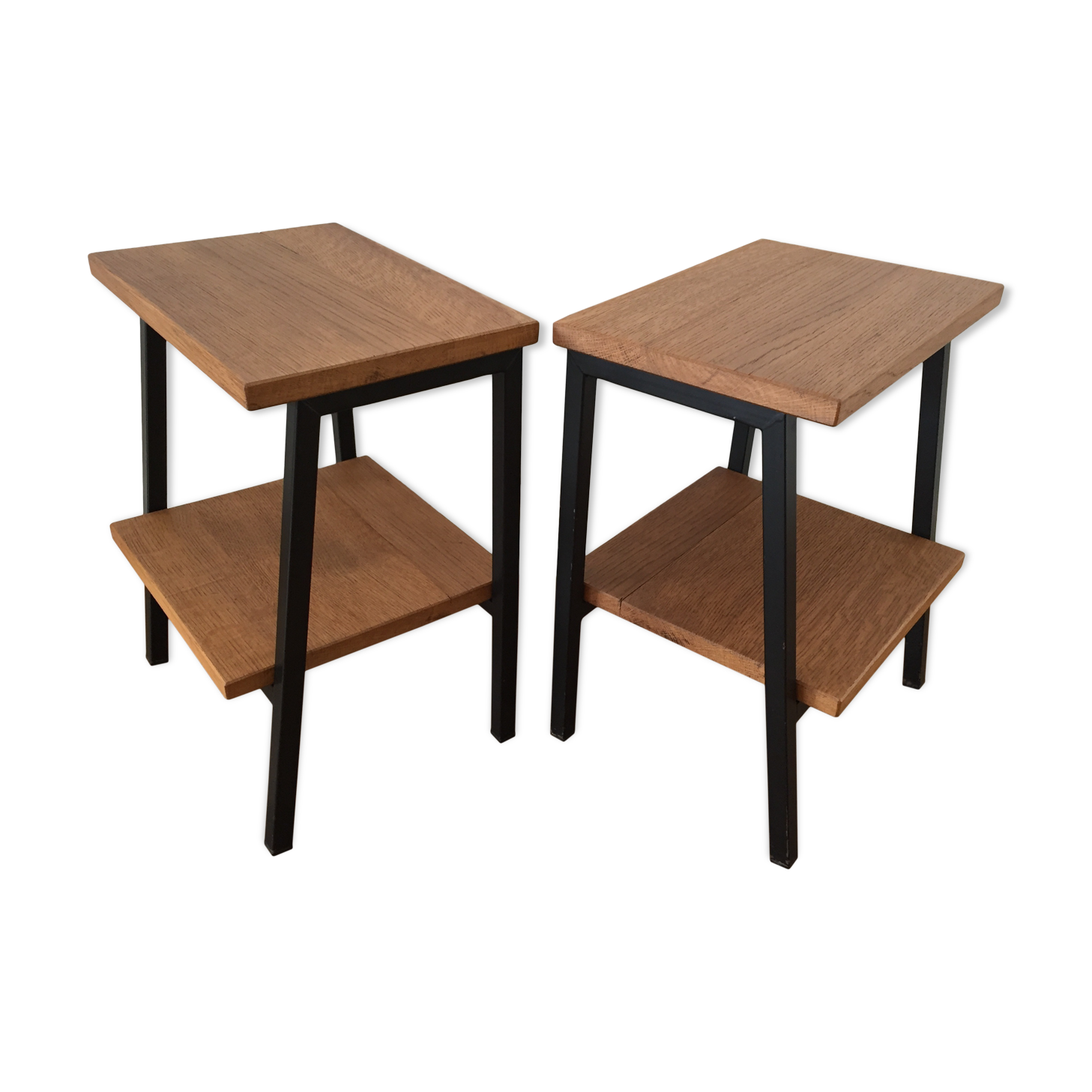 Pair of solid oak bedside tables