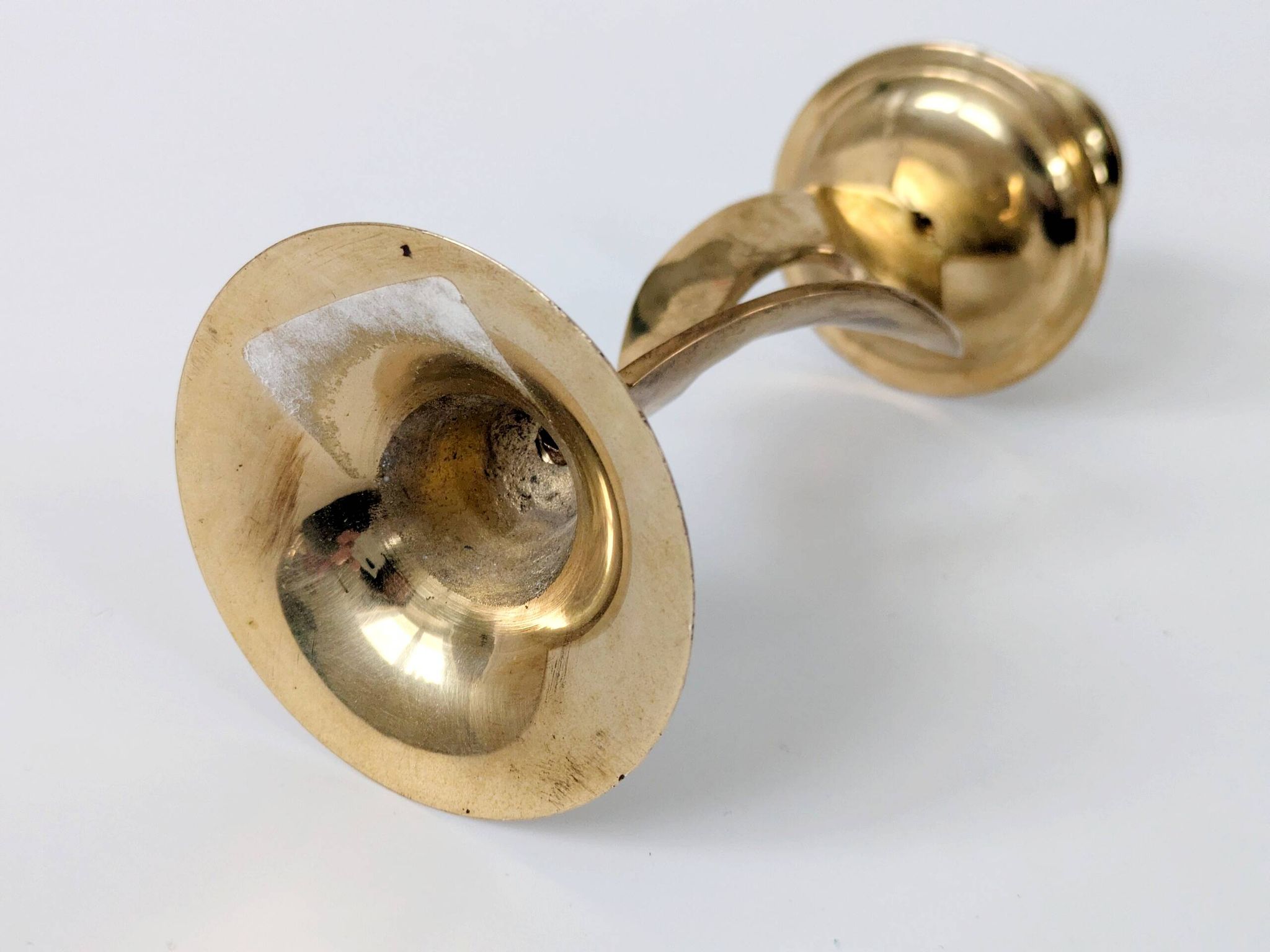 Set of 3 Vintage Twisted Brass Candle Holders, Midcentury