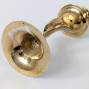 Set of 3 Vintage Twisted Brass Candle Holders, Midcentury