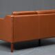 VINTAGE DANISH MID CENTURY STOUBY 2 PERSON SOFA IN COGNAC LEATHER