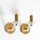 Two original Italian 1960s wall lamps with glass and mirror components