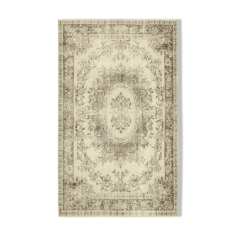 Tapis beige oriental unique en son genre fait à la main 166 cm x 275 cm - 38901