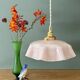 Vintage pendant light in pink opaline.