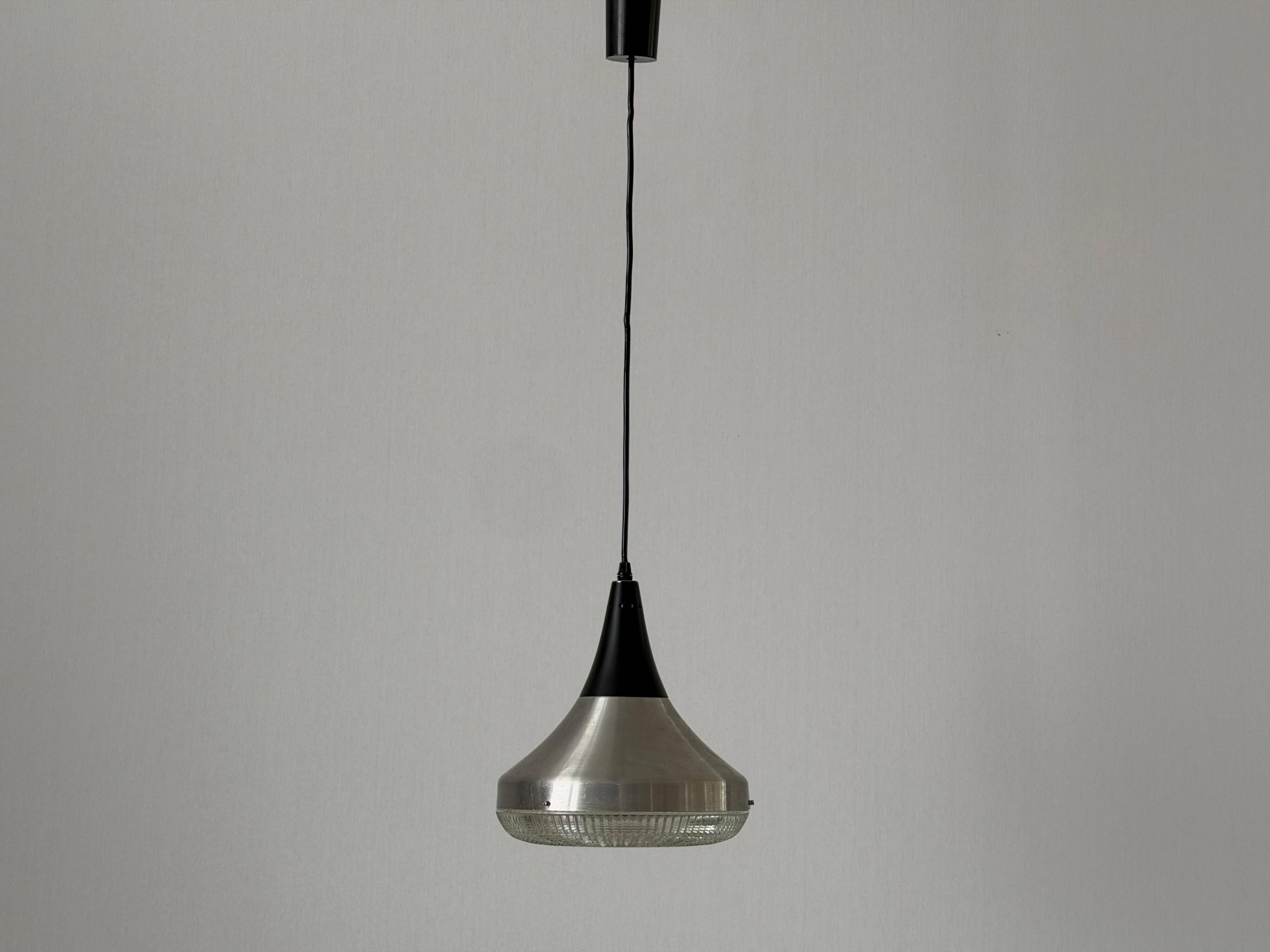 Crystal glass ceiling light with a metal frame, 1960s, Germany
