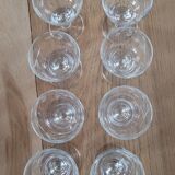 7 vintage footed aperitif glasses