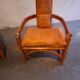 Set de fauteuils en bambou et cuir années 60'S