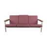 Vintage 3-seater purple sofa