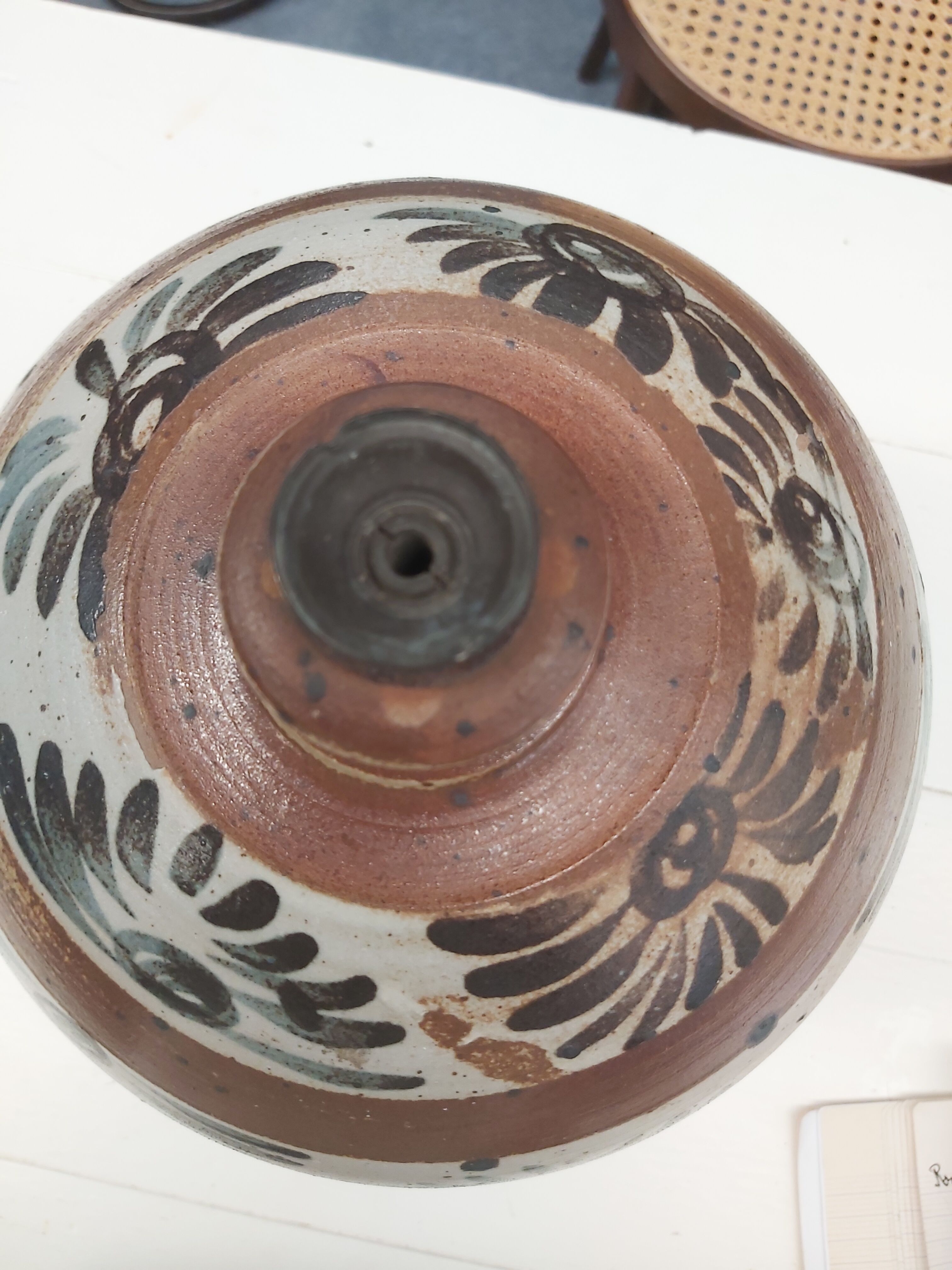 Ceramic lamp foot signed Patrick Lefebvre