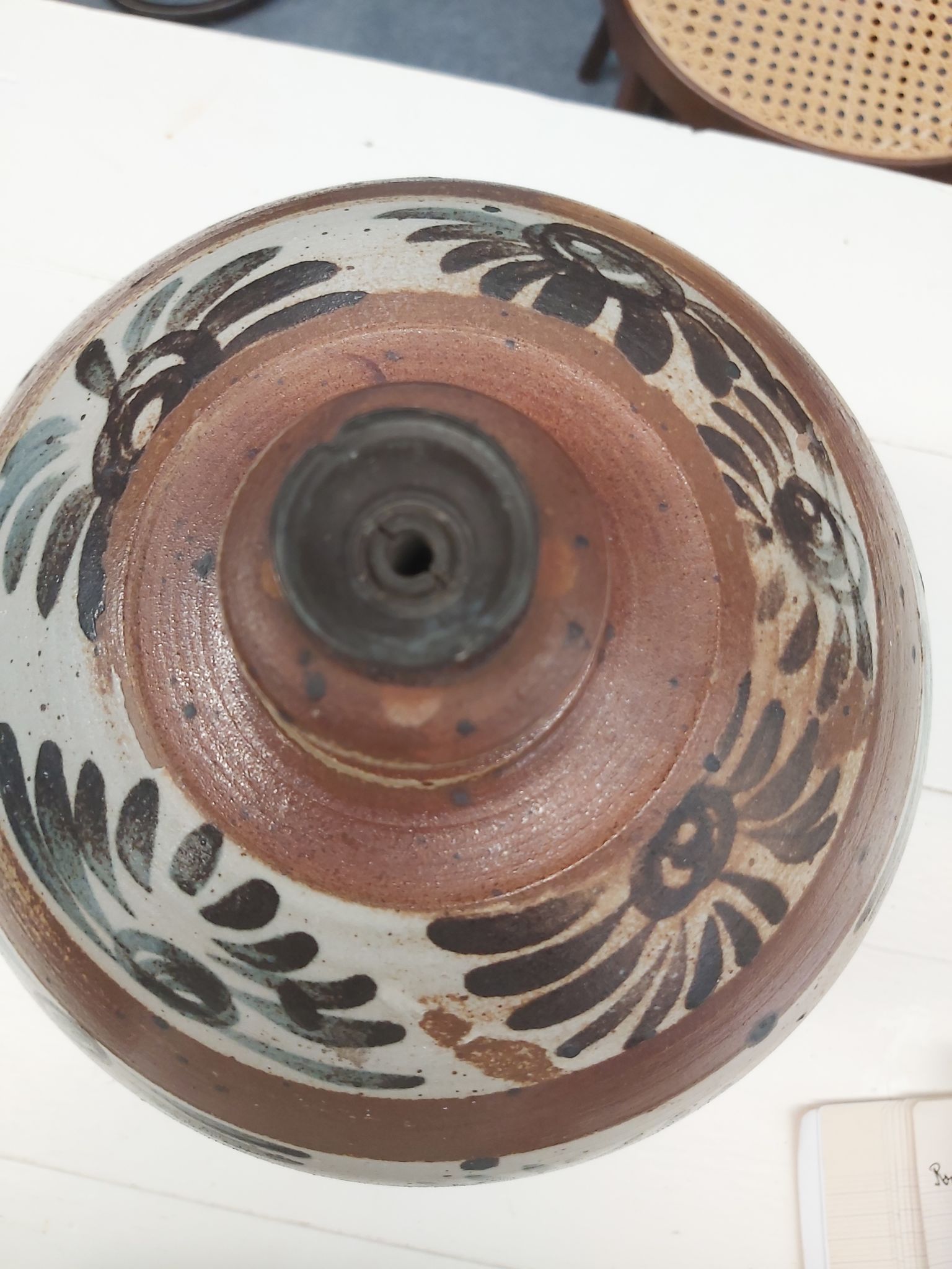 Ceramic lamp foot signed Patrick Lefebvre