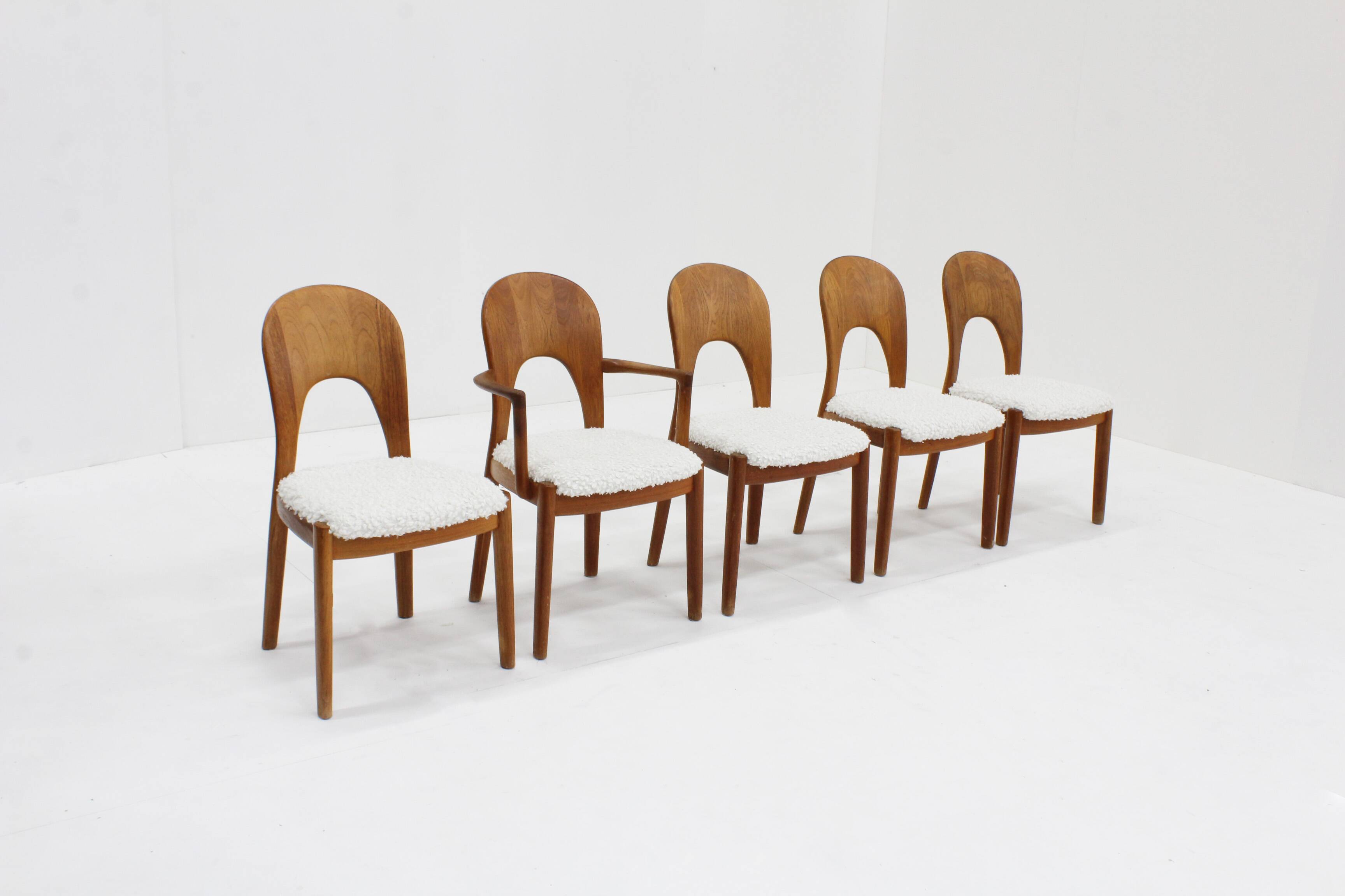 Vintage Danish Dining Chairs by Niels Koefoed 1960s, Set of 5