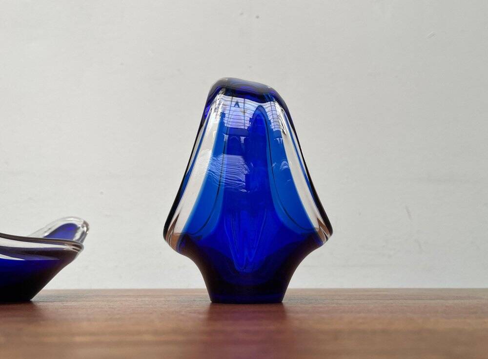 Vintage vase and bowl in art glass from Bayel, France, 1970s, set of 2.