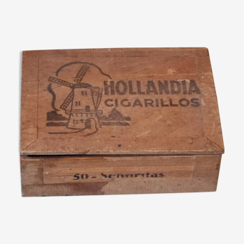 Boîte en bois vintage Hollandais Cigarillos 50 - Senoritas