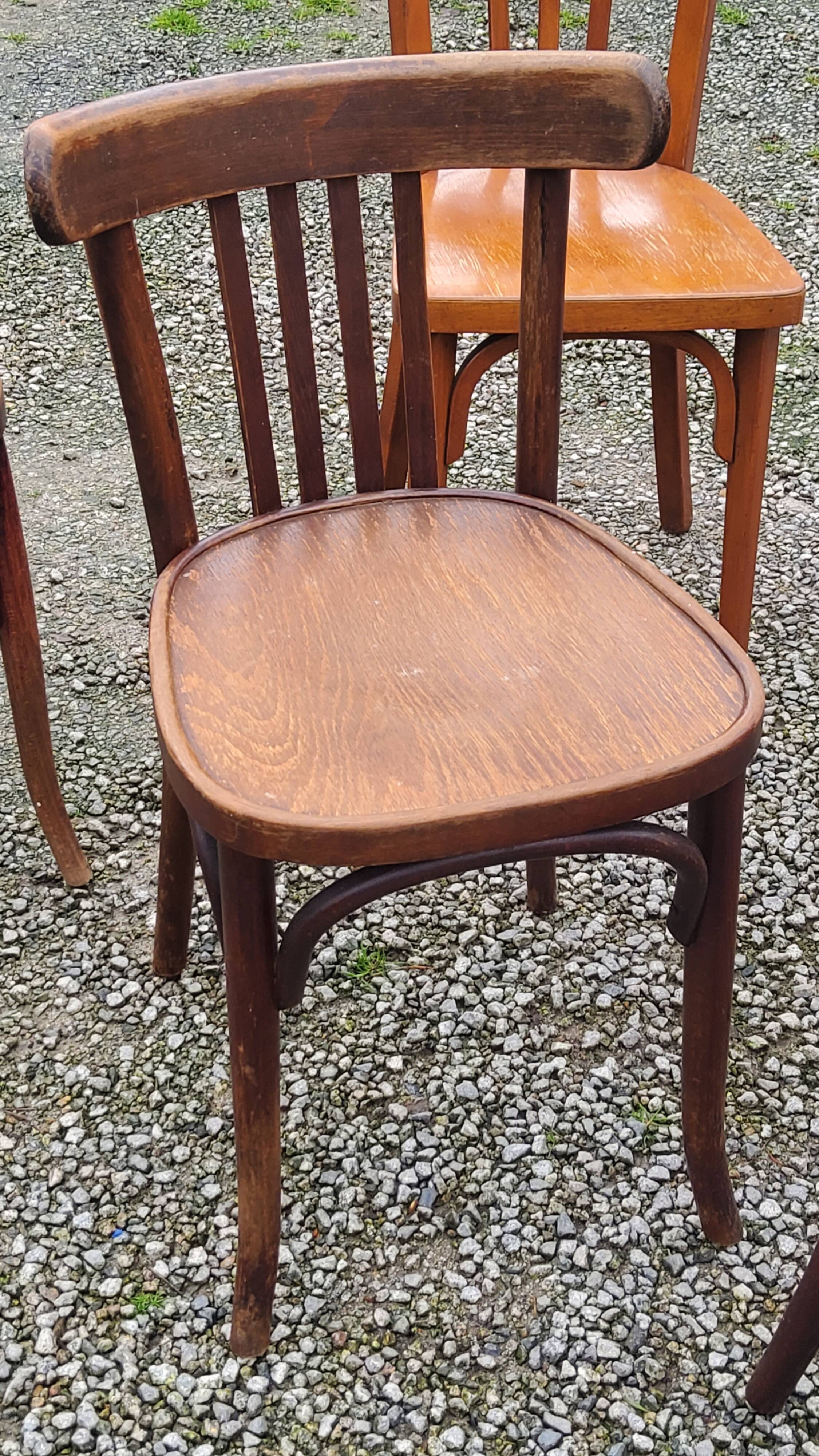 Set of 6 old bistro chairs Baumann and others