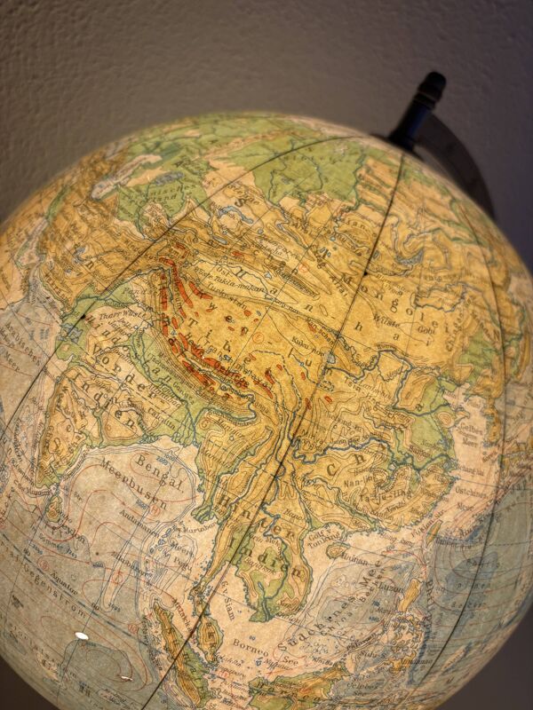 Globe vintage 1950/1953  terrestre Räth mappemonde ex-RDA - 52 cm