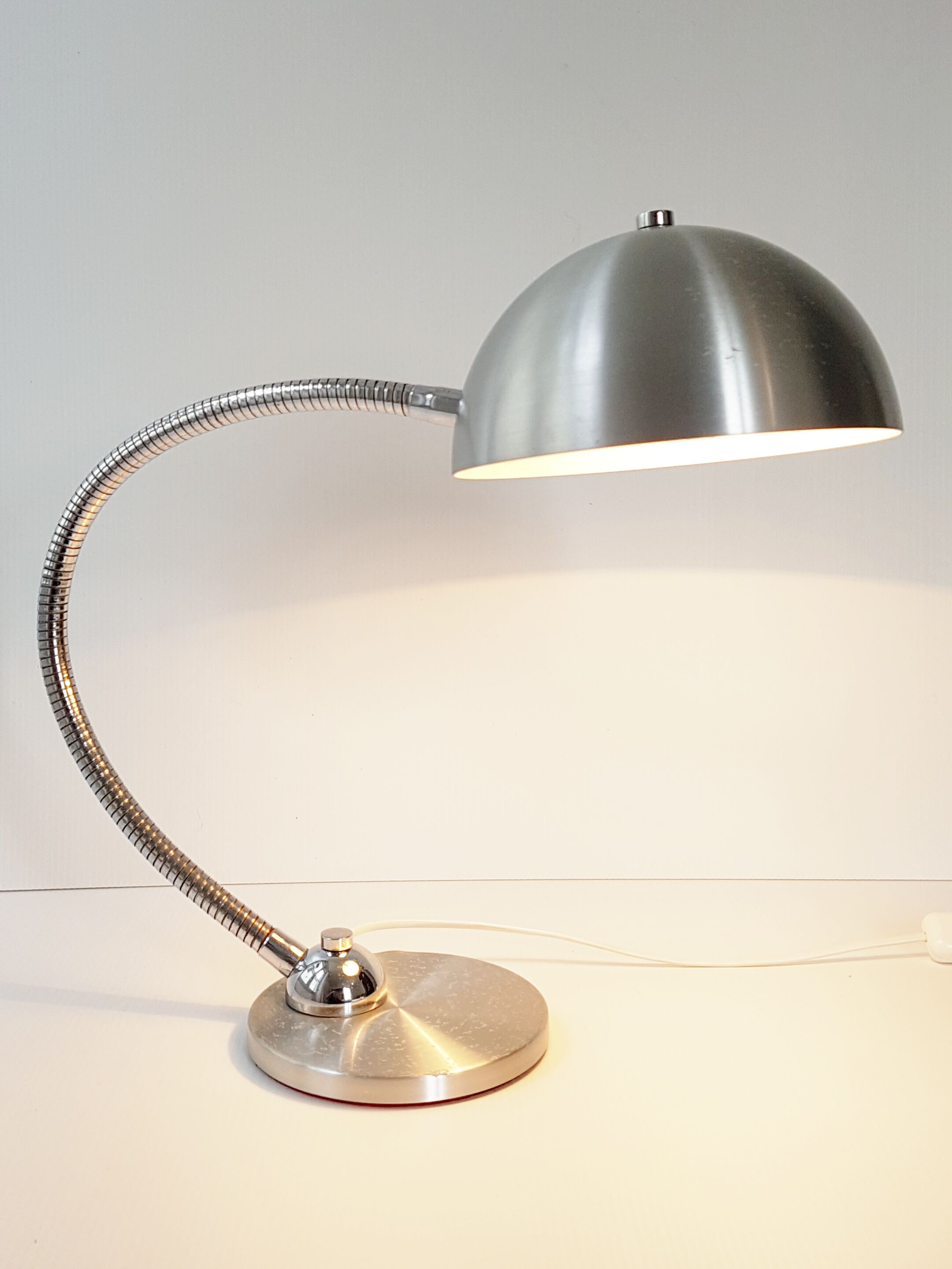 1970 brushed aluminum desk lamp