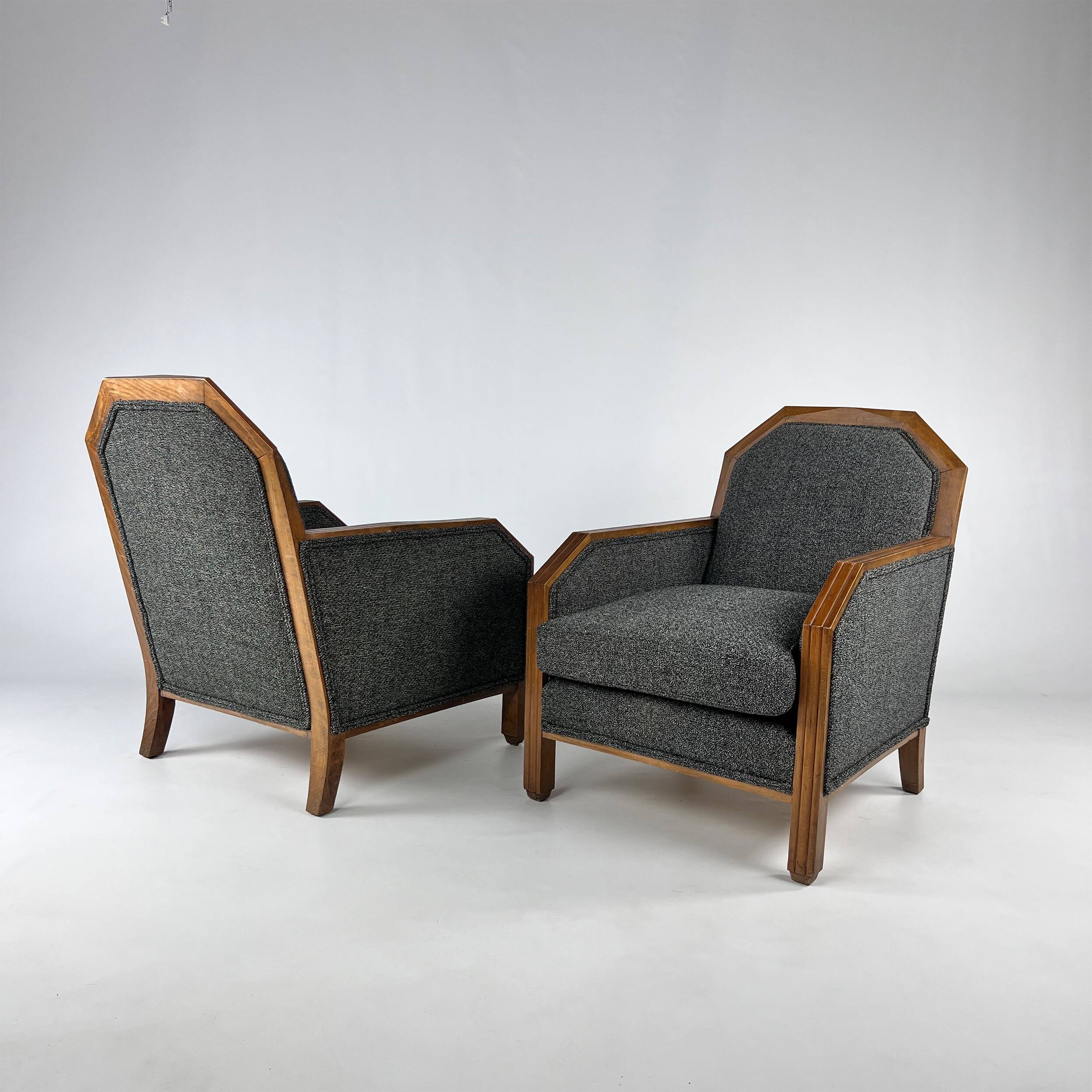 Set of 2 Art Deco Club Chairs, France, 1930s