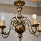 Dutch chandelier with 5 lights in bronze, 19th century.