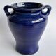 Blue earthenware amphora vase