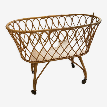 Vintage rattan crib